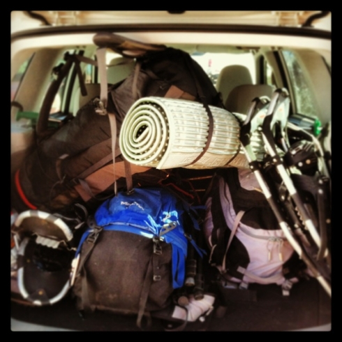 Our gear packed up before heading to Elbert. (Photo by Ivan Flores)